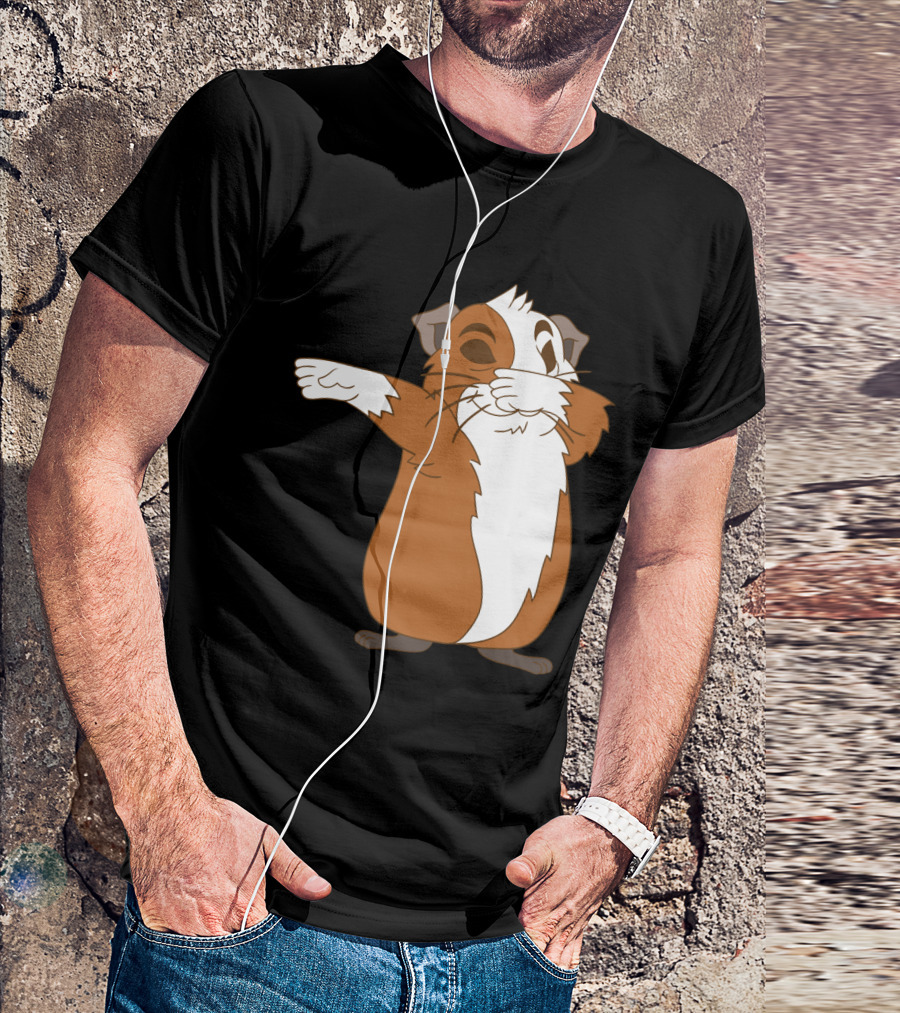 Guinea Pig Dabbing Pose Brown And White Animal Dance Move T-Shirt