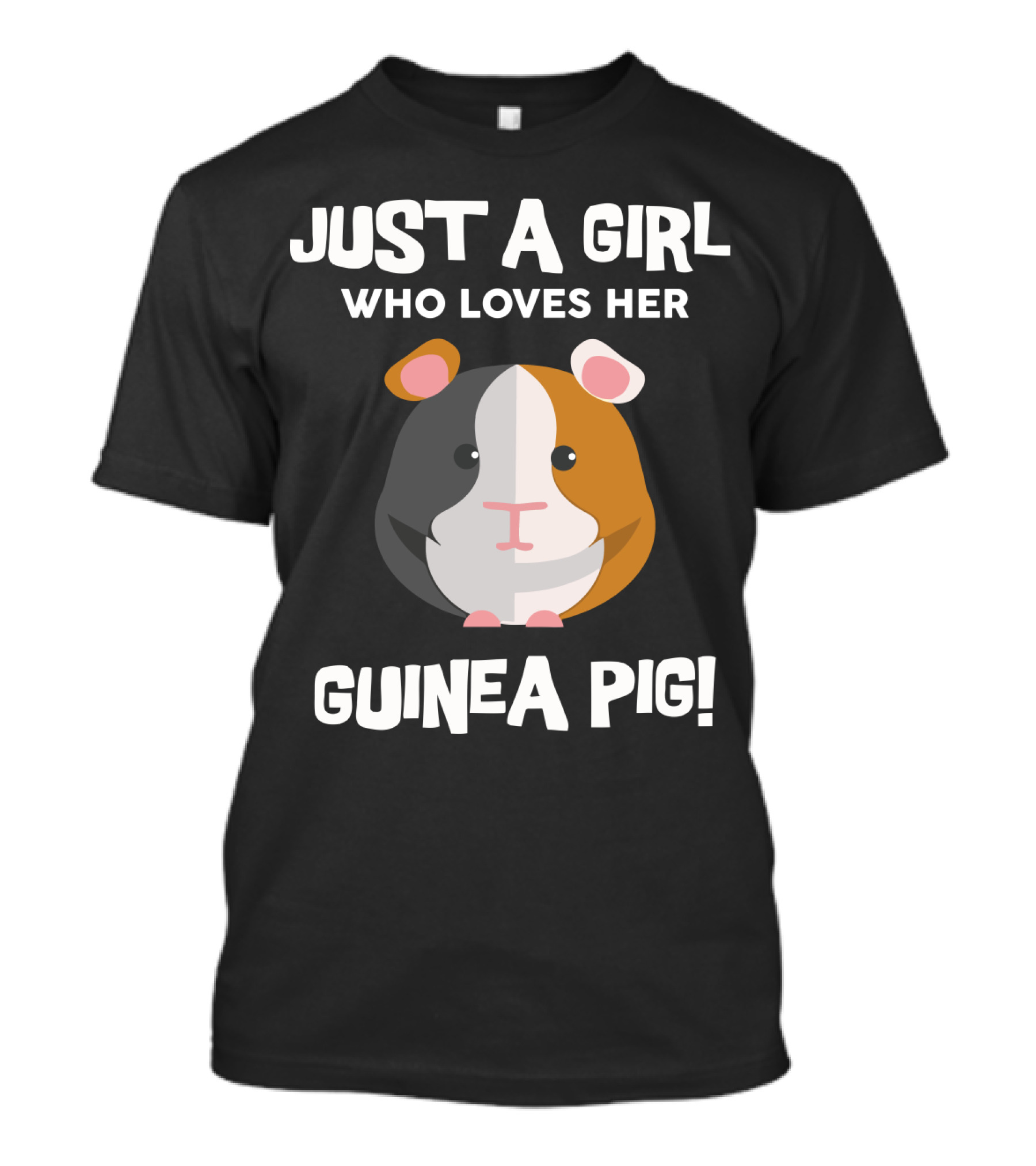 Passionate Girl Proudly Cherishes Her Adorable Guinea Pig T-Shirt
