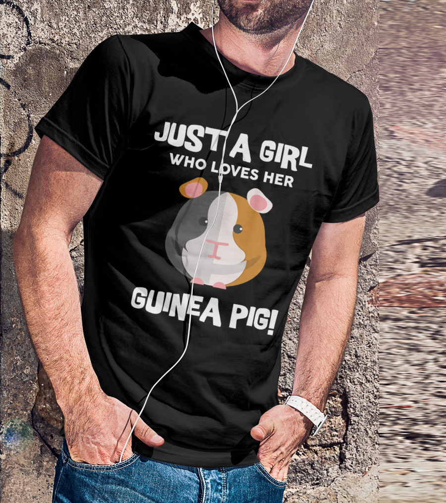 Passionate Girl Proudly Cherishes Her Adorable Guinea Pig T-Shirt