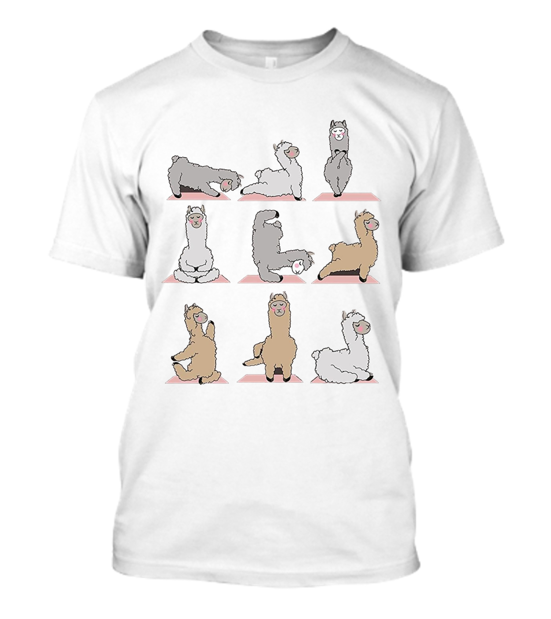 Yoga Poses With Adorable Llamas T-Shirt