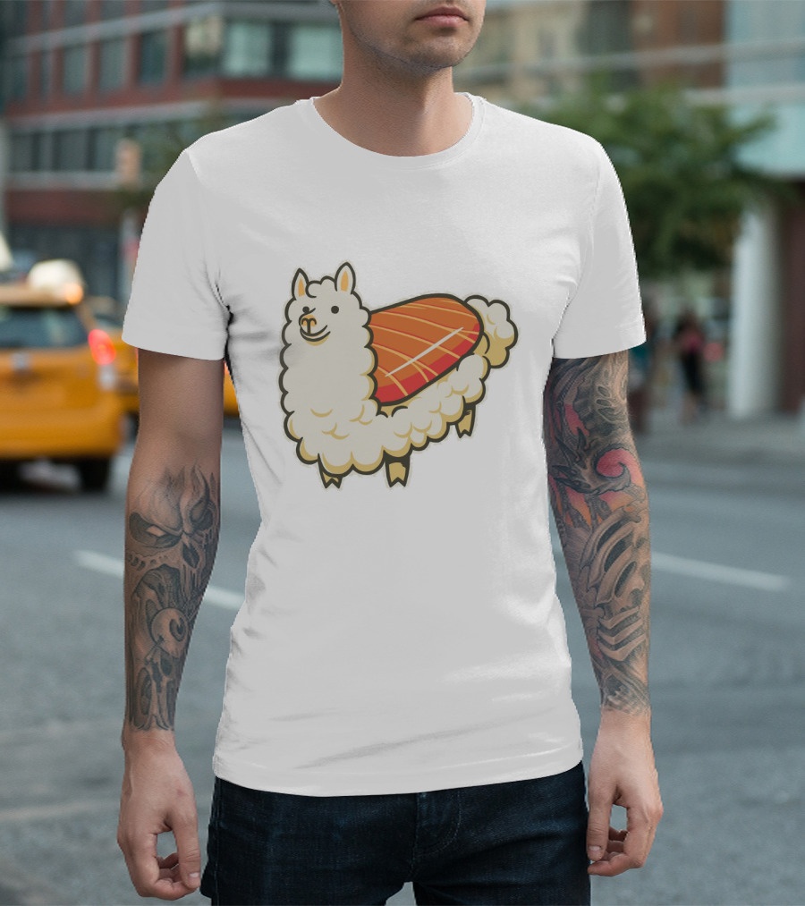 Alpaca Sushi Nigiri Fusion Design Playful T-Shirt