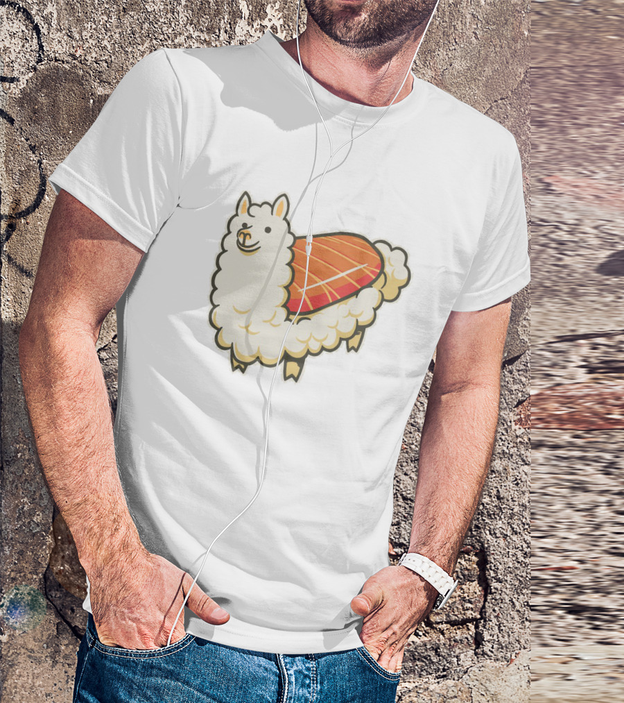 Alpaca Sushi Nigiri Fusion Design Playful T-Shirt