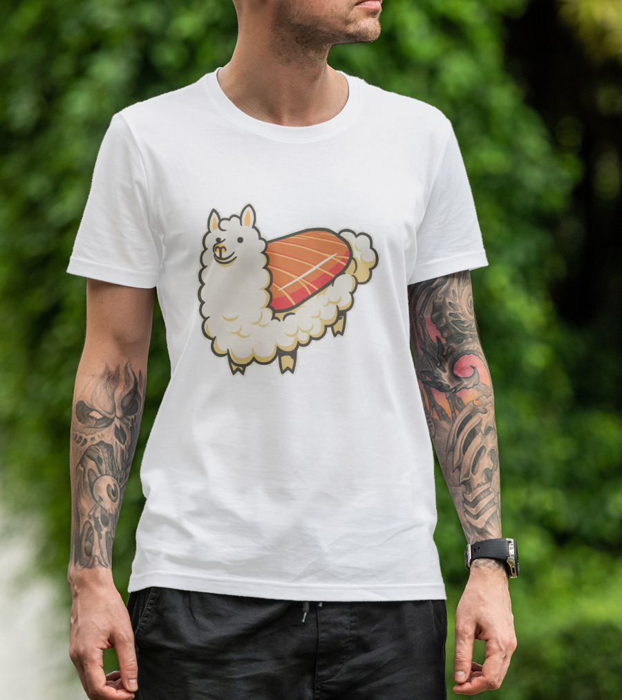 Alpaca Sushi Nigiri Fusion Design Playful T-Shirt