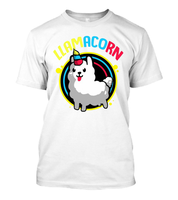 Llamacorn Charming Cute Alpaca With Rainbow Horn T-Shirt