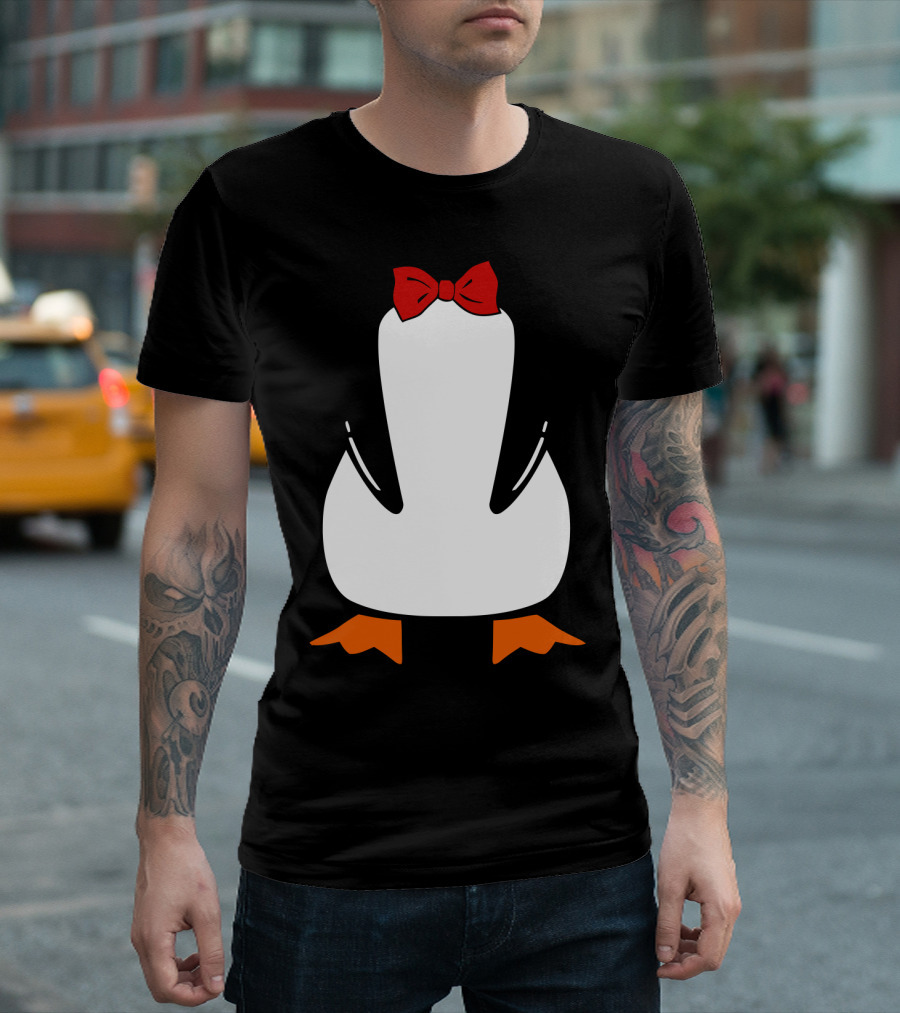 Penguin Penguin With Red Bow Tie And Orange Feet T-Shirt