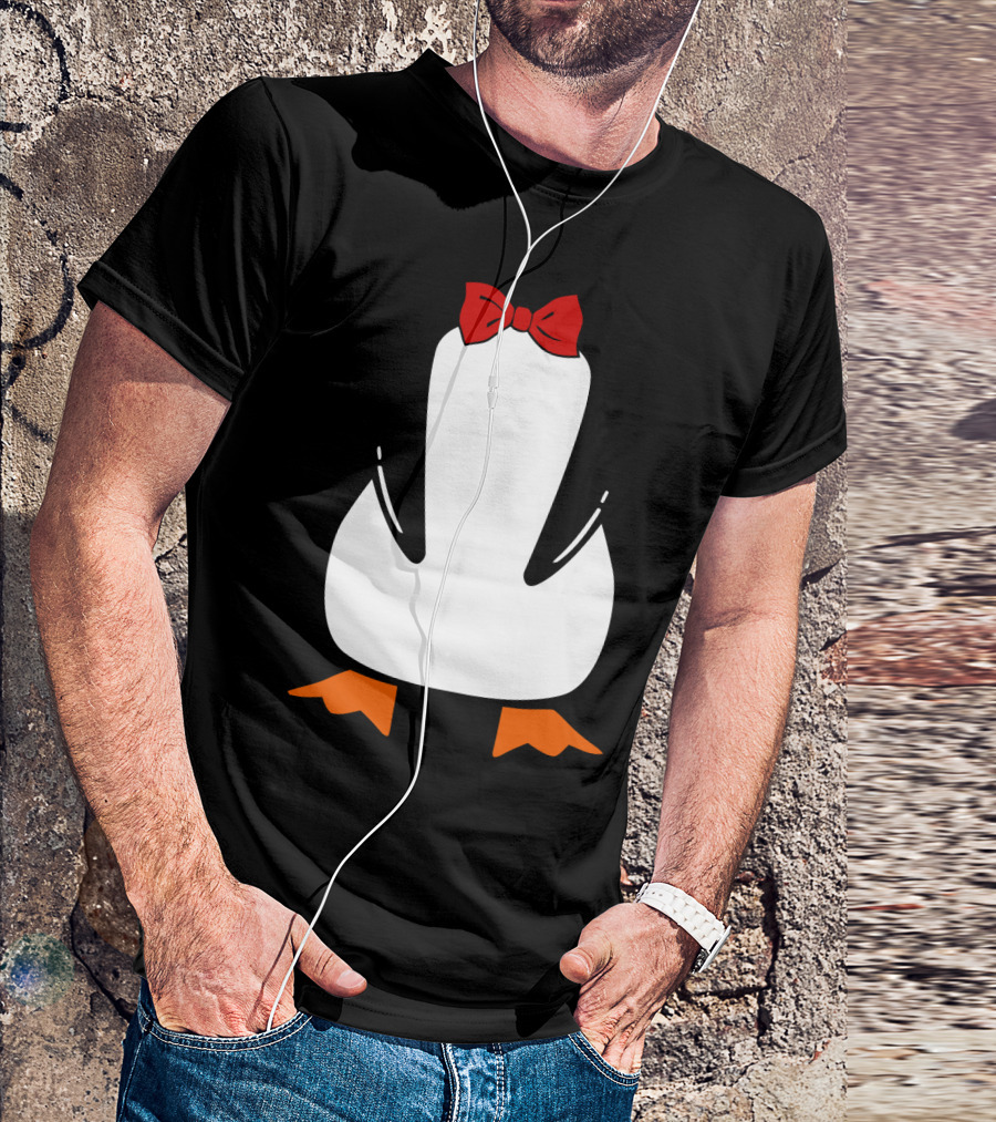 Penguin Penguin With Red Bow Tie And Orange Feet T-Shirt