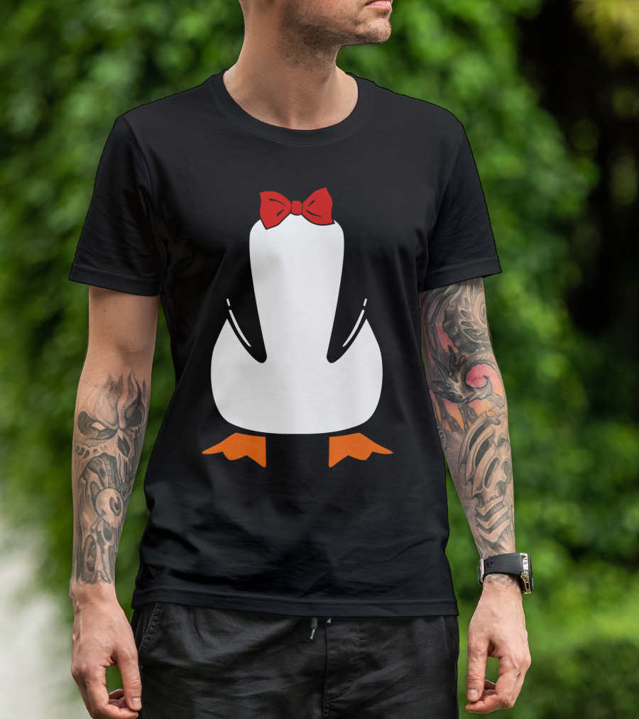 Penguin Penguin With Red Bow Tie And Orange Feet T-Shirt