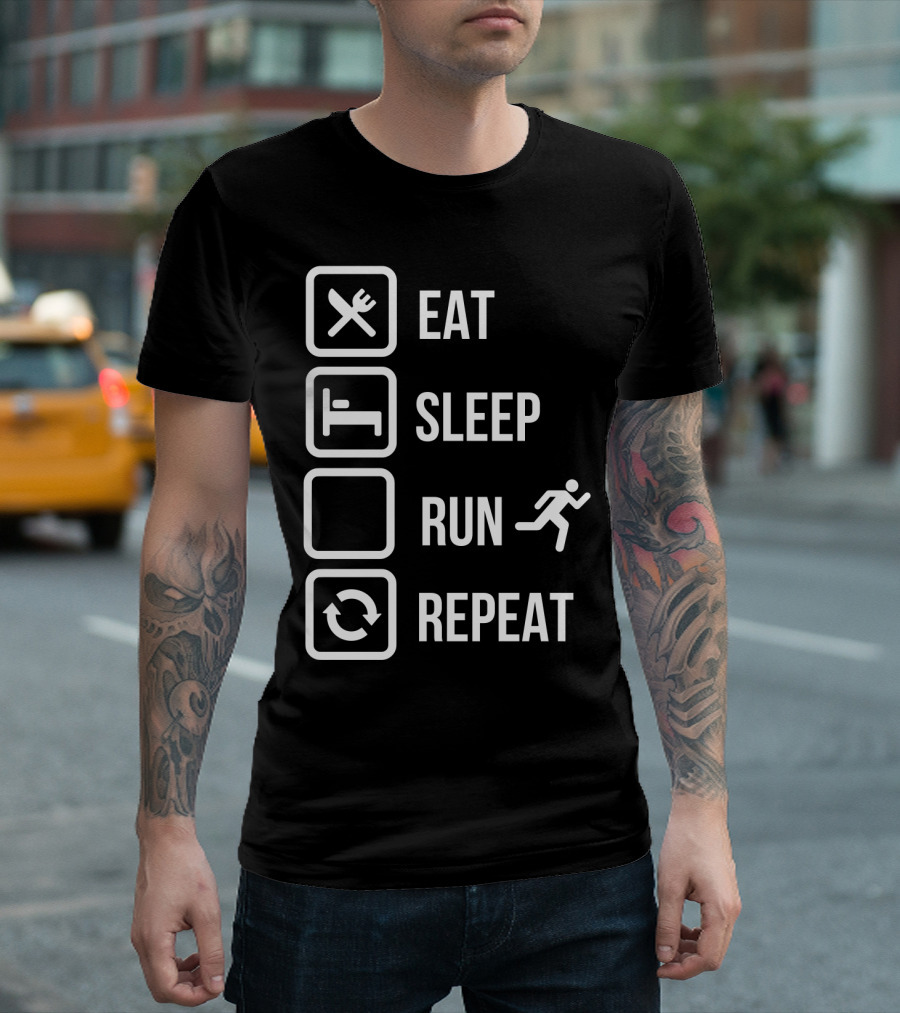 Eat Sleep Run Repeat with Iconic Activity Sequence T-Shirt