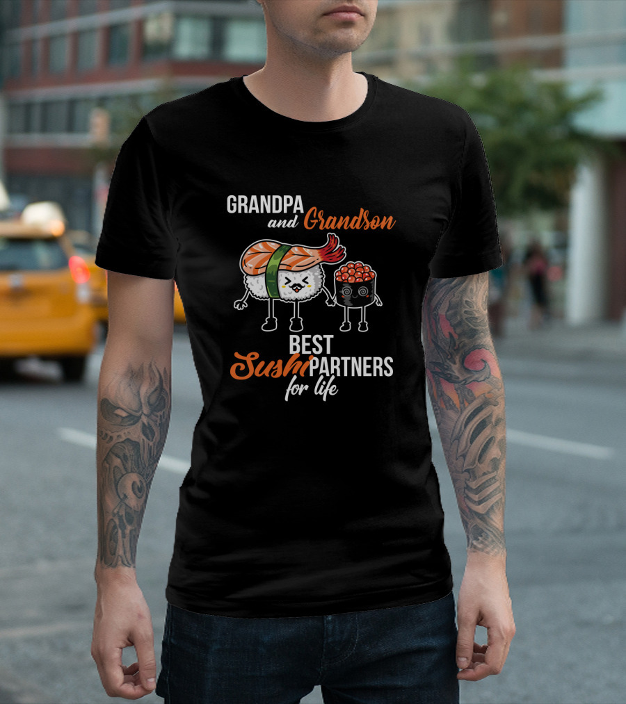 Grandpa and Grandson Best Sushi Partners for Life T-Shirt