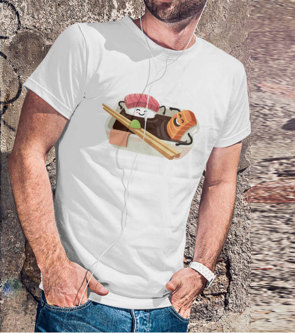 Sushi Shower Relaxing Nigiri And Salmon In Soy Sauce Bathtub T-Shirt