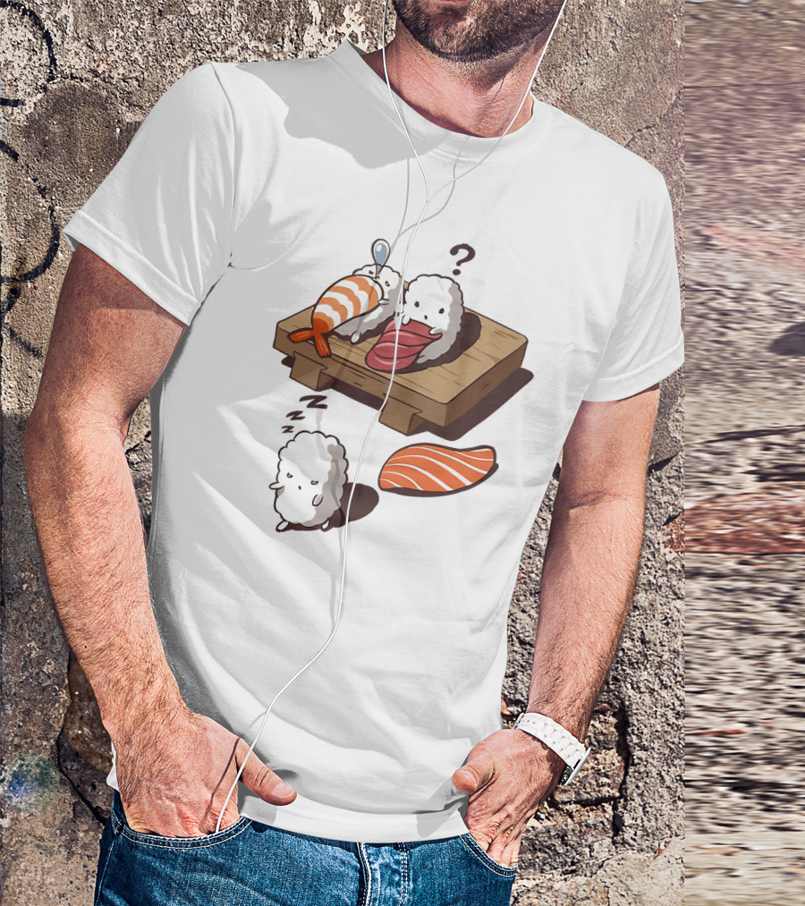 Sushi Sleepiness With Adorable Rice Characters And Nigiri Puzzle T-Shirt