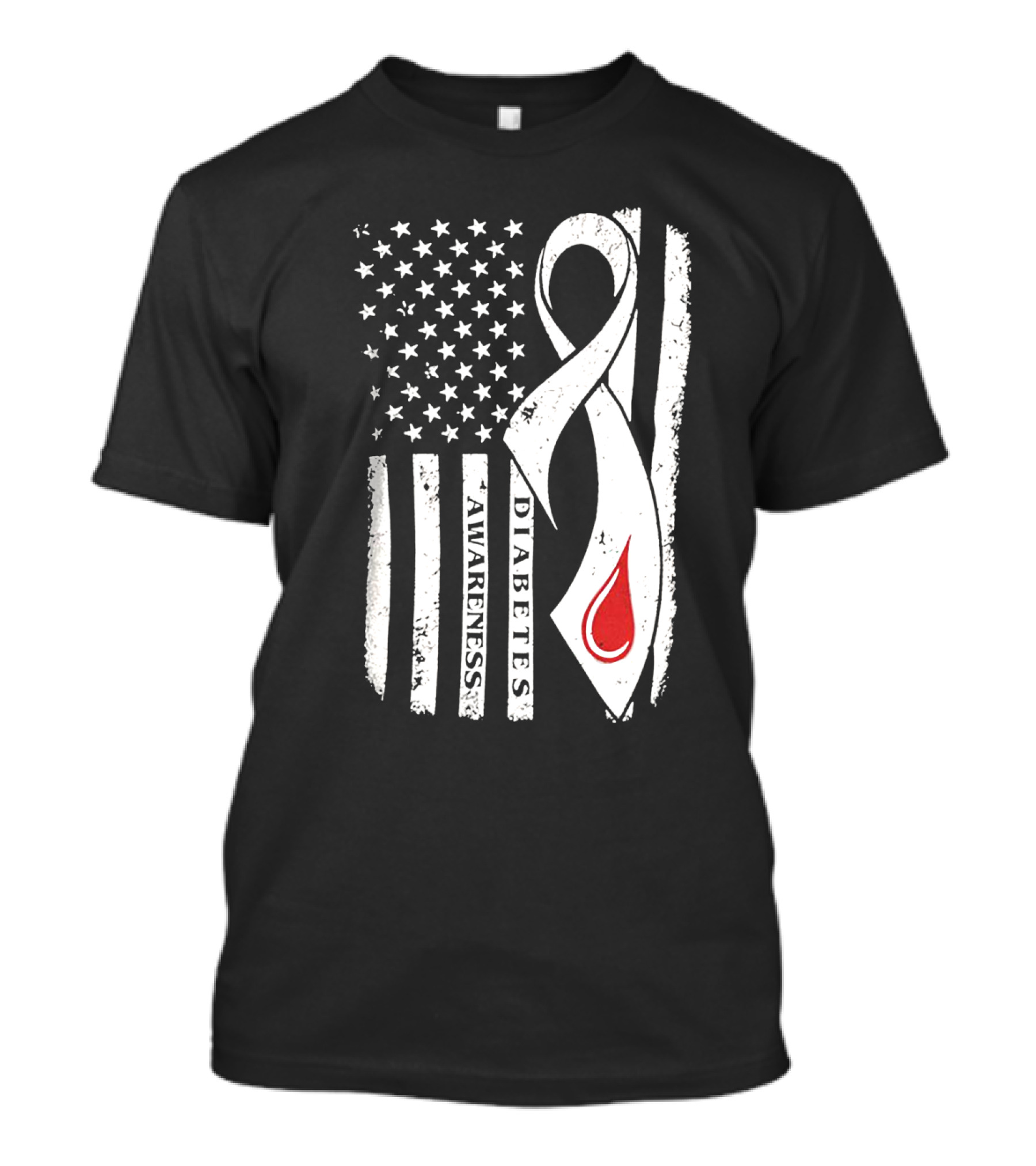 USA Flag Diabetes Awareness T-Shirt