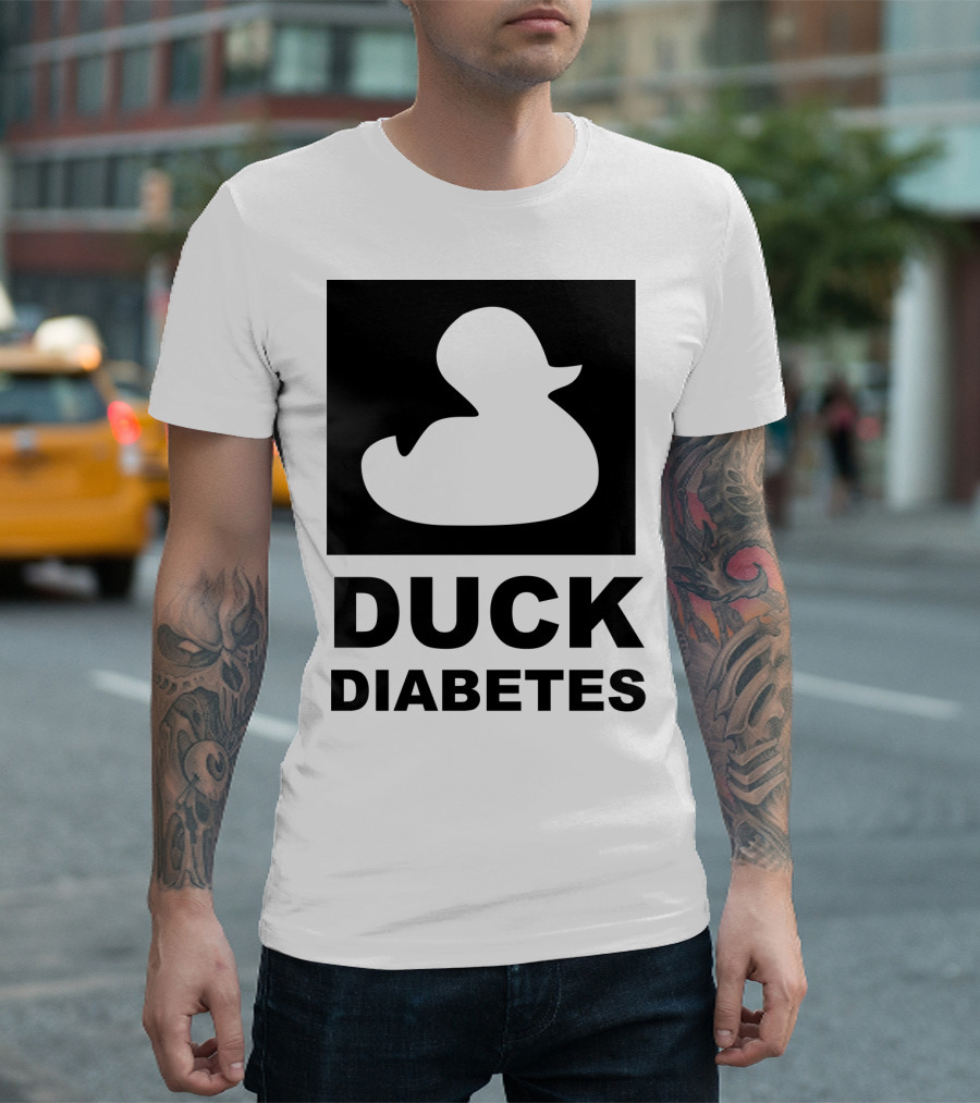 Duck Diabetes Rubber Duck Logo White T-Shirt