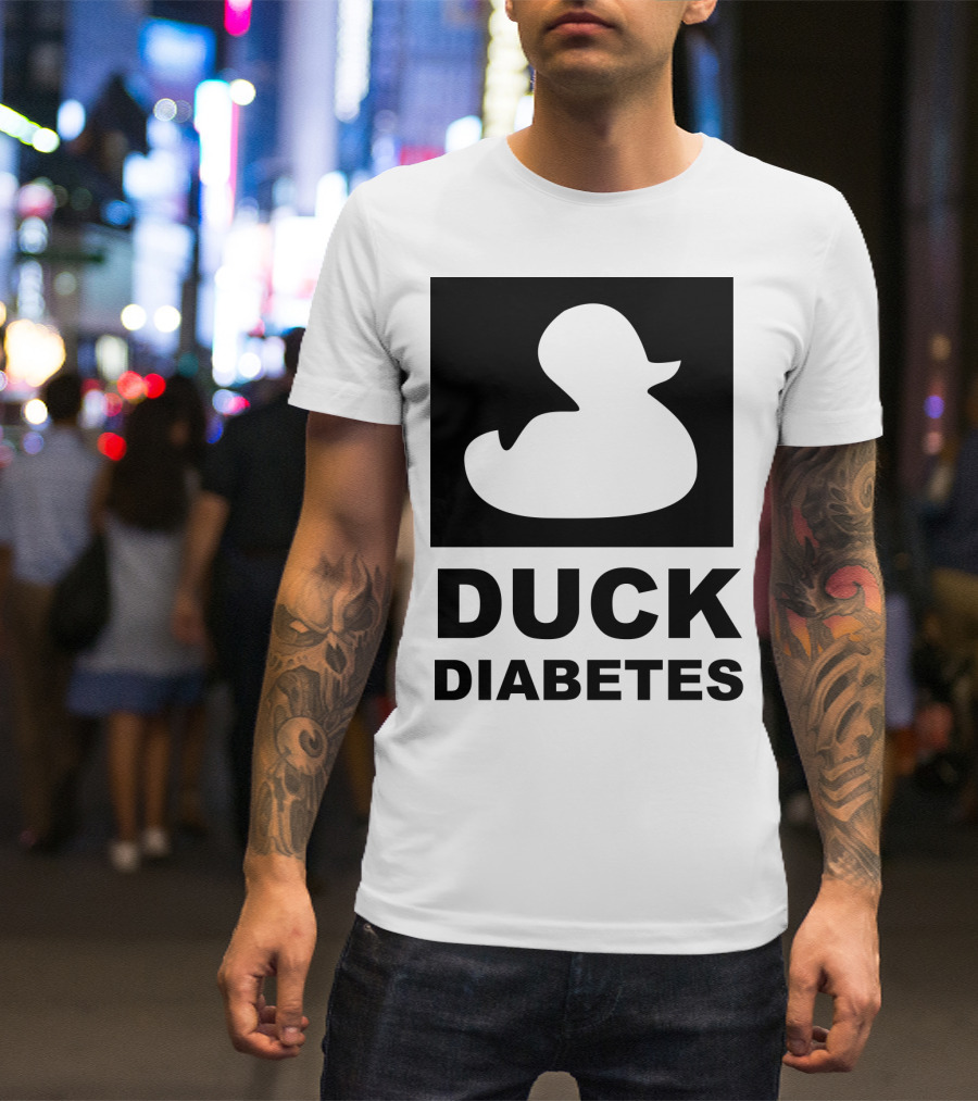 Duck Diabetes Rubber Duck Logo White T-Shirt