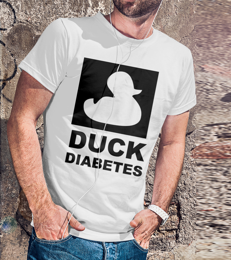 Duck Diabetes Rubber Duck Logo White T-Shirt