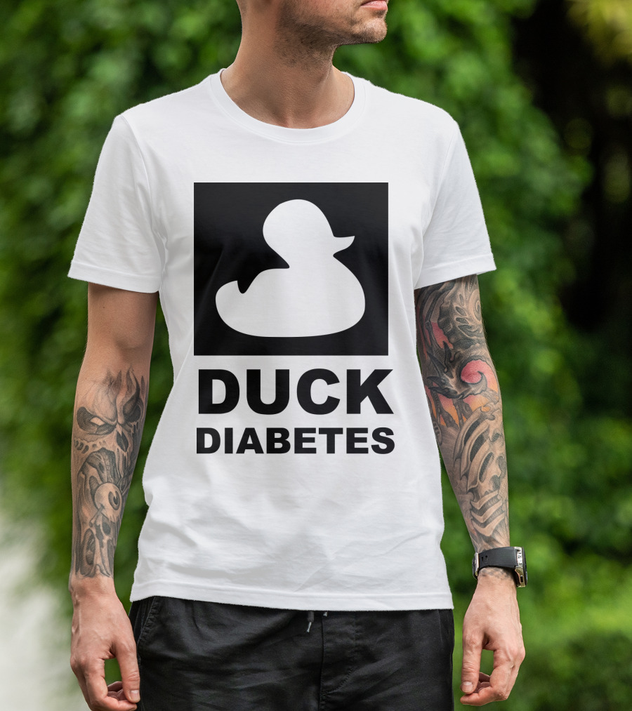Duck Diabetes Rubber Duck Logo White T-Shirt