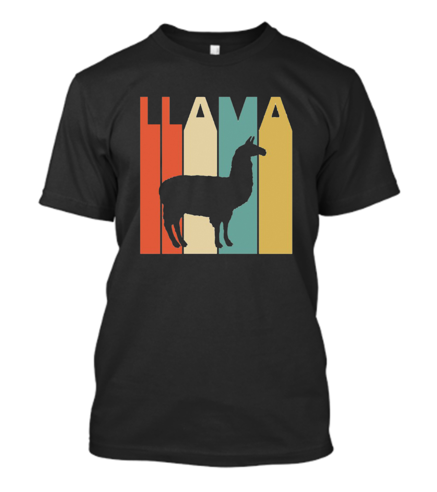 LLAMA Silhouette Retro Colors T-Shirt