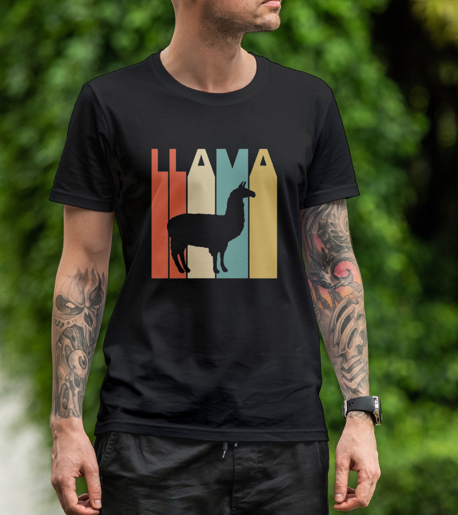 LLAMA Silhouette Retro Colors T-Shirt