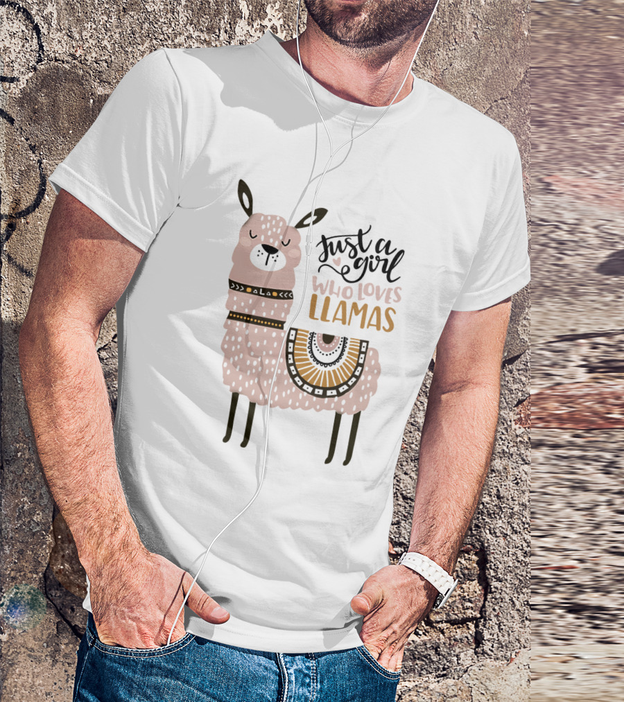 Just A Girl Who Loves Llamas Llama Coffee Perfect For Llama Lovers T-Shirt