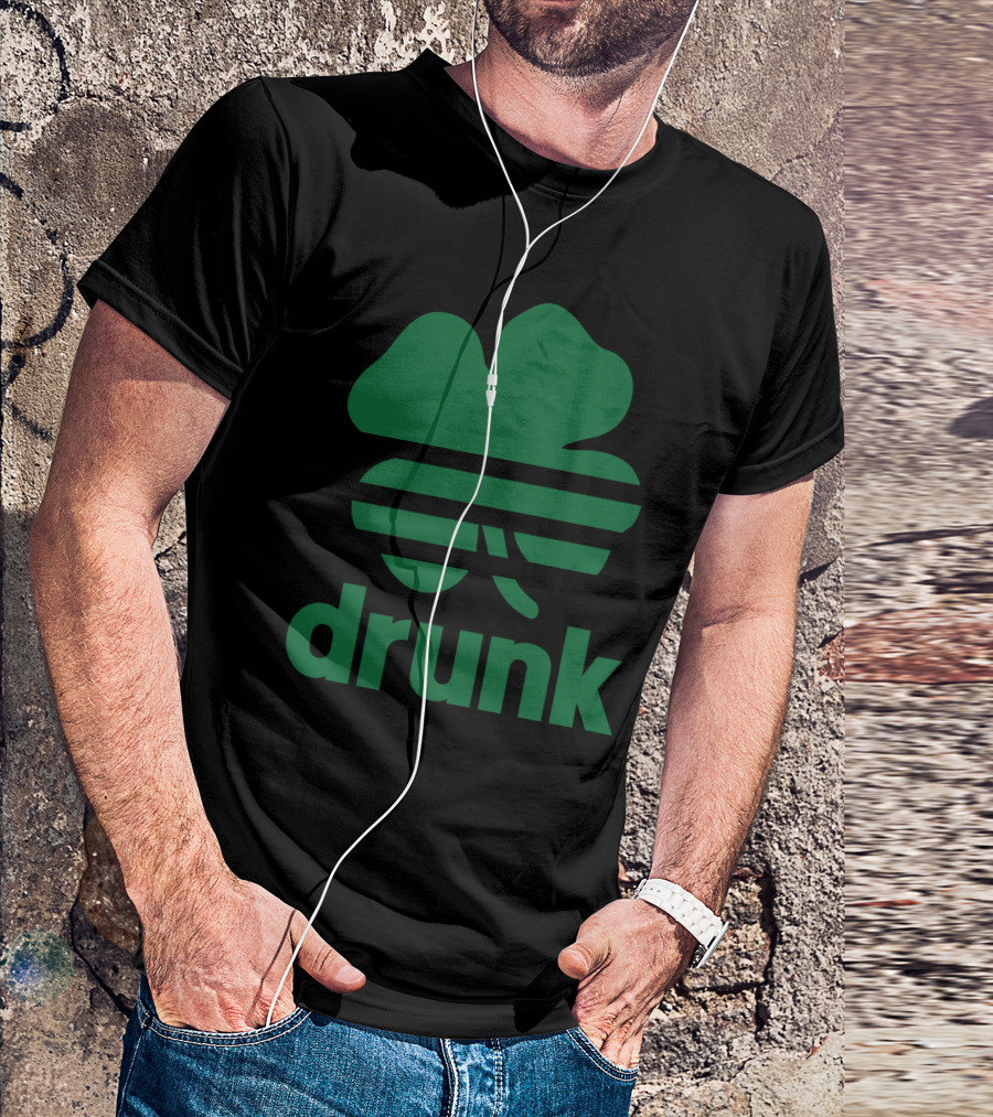 St Patricks Day Drunk Clover Stripe T-Shirt