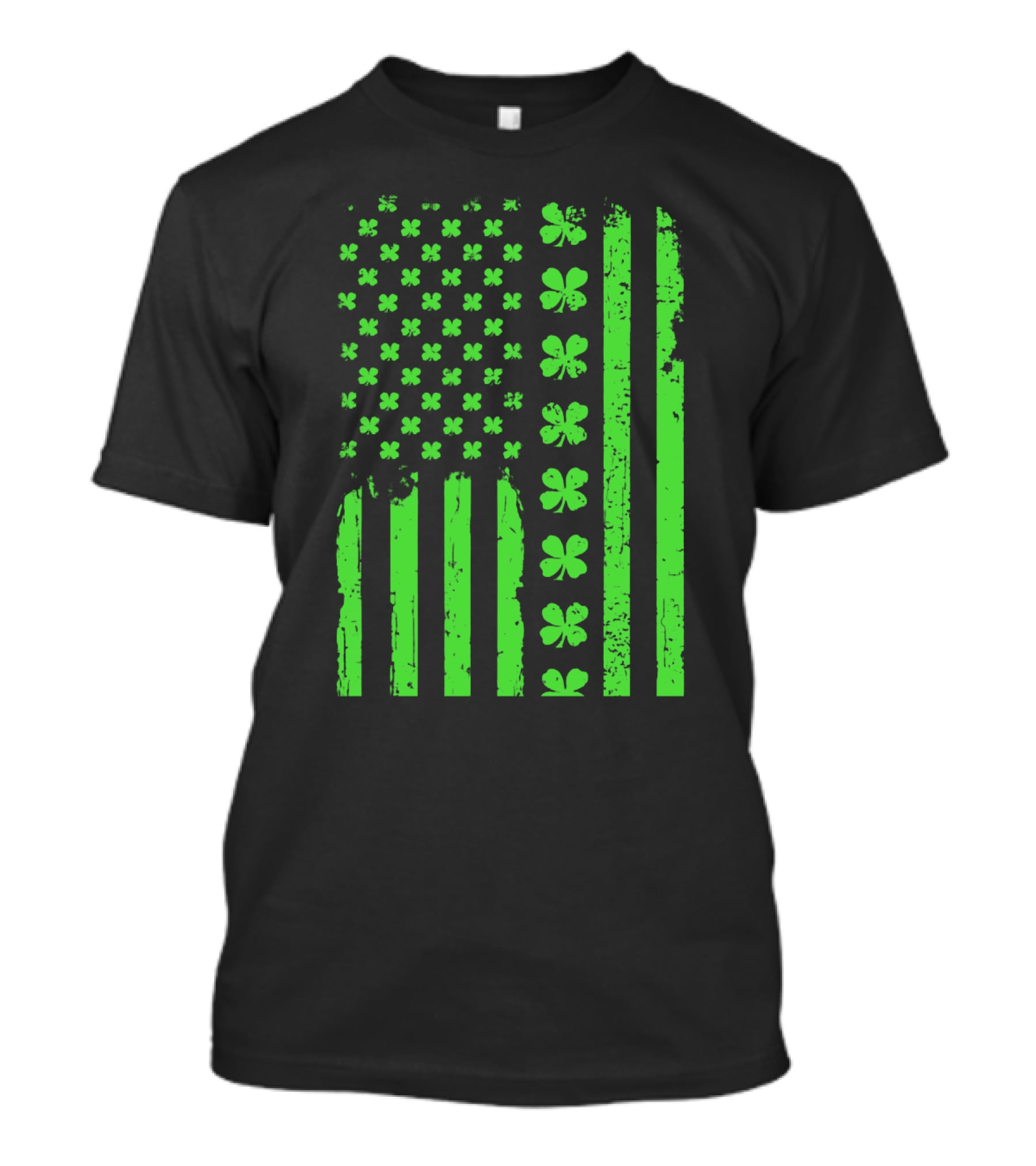 American Flag Green Clover Shamrock T-Shirt