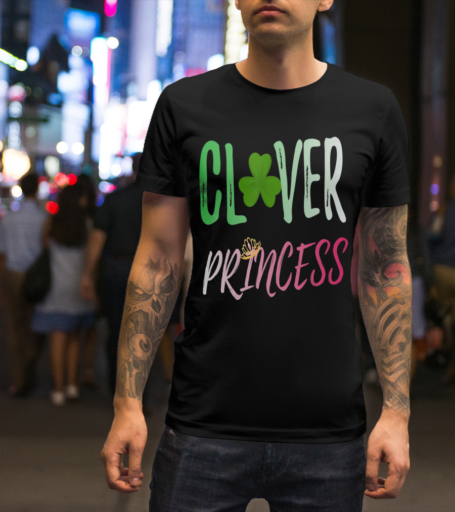Clover Princess With Shamrock Tiara For Irish T-Shirt