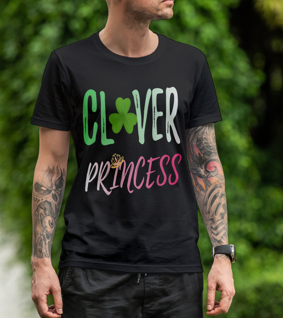 Clover Princess With Shamrock Tiara For Irish T-Shirt