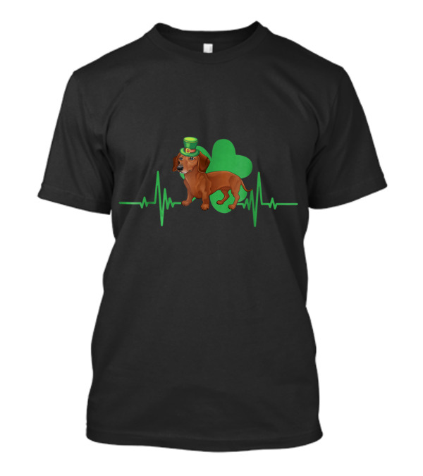 Dachshund Dog Heartbeat Clover St. Patrick's Day Hat T-Shirt