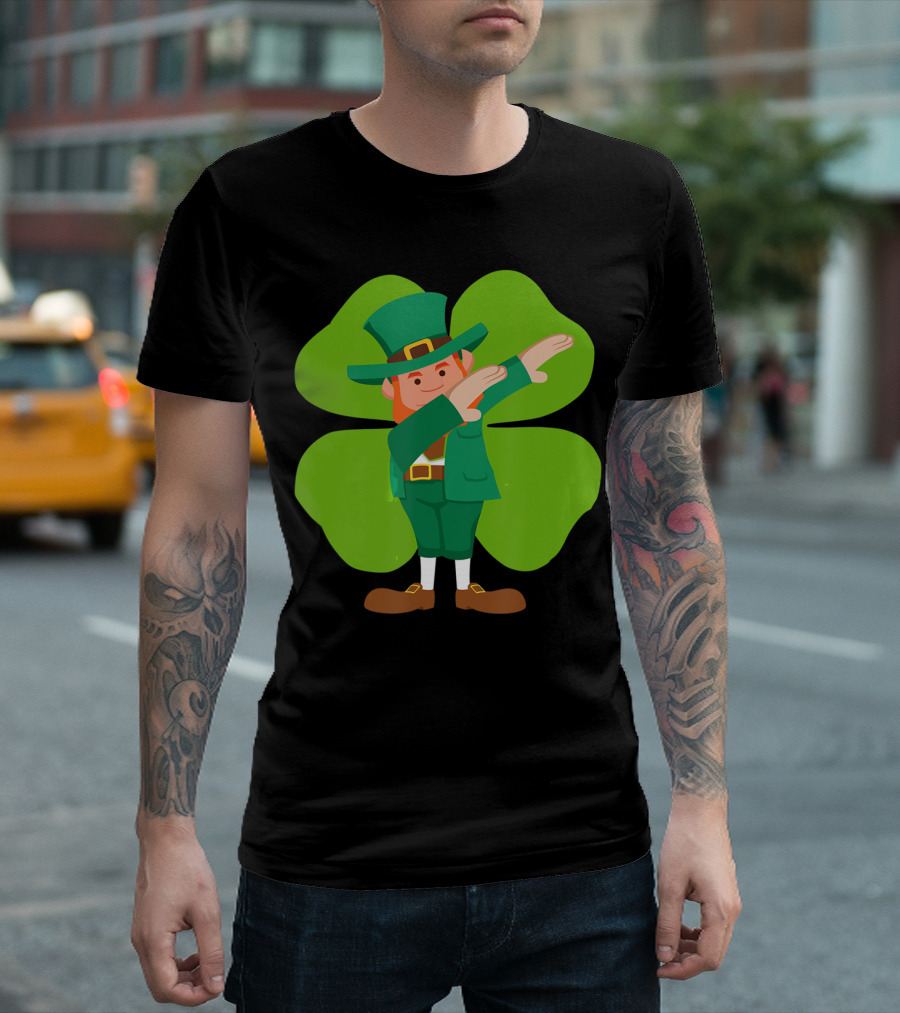 Dabbing Leprechaun Lucky Clover Dance T-Shirt