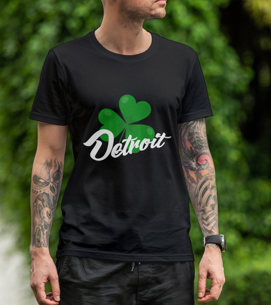 Detroit Shamrock St Patrick's Day Celebration Clovers T-Shirt