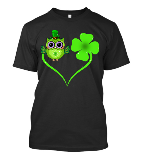 Owl Lover Clover Shamrocks Love Luck T-Shirt