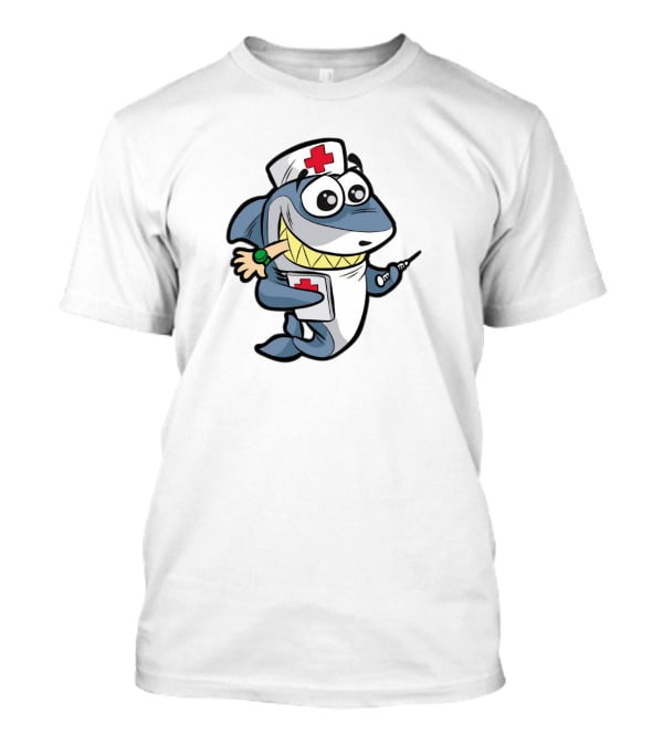 NURSE SHARK Doctor Medicine Hospital Syringe Comic Cartoon T-Shirt