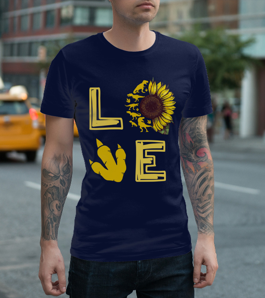Love Sunflower Dinosaur Claw T-Shirt