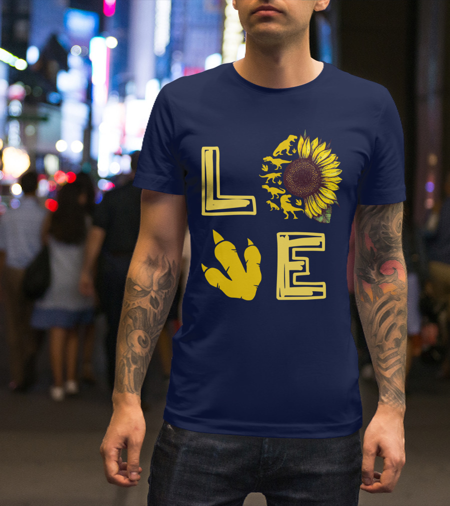 Love Sunflower Dinosaur Claw T-Shirt