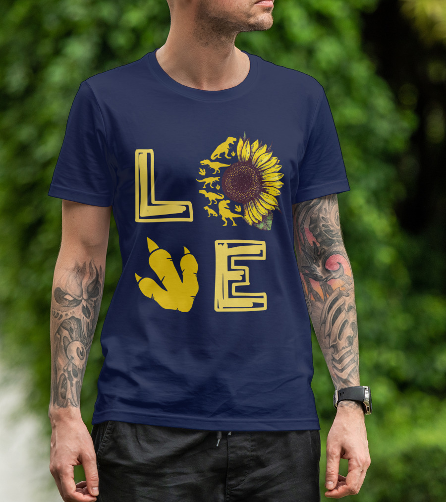 Love Sunflower Dinosaur Claw T-Shirt