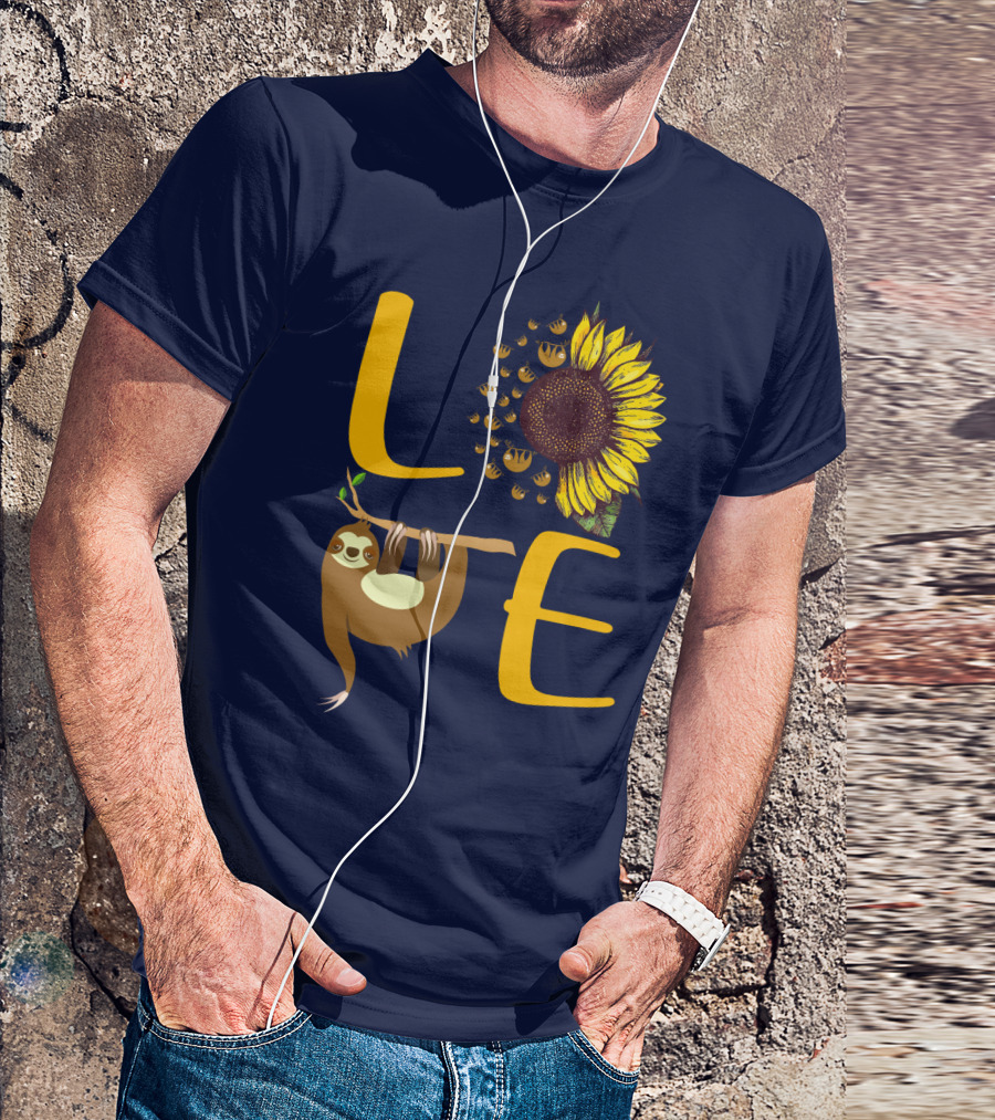 Love Sunflower Sloth Bees T-Shirt