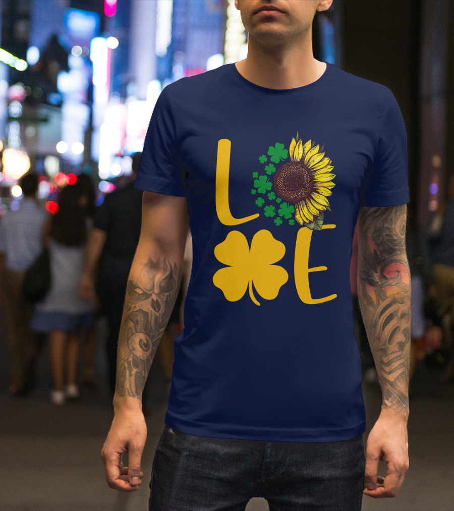 Love Sunflower Four-Leaf Clover T-Shirt