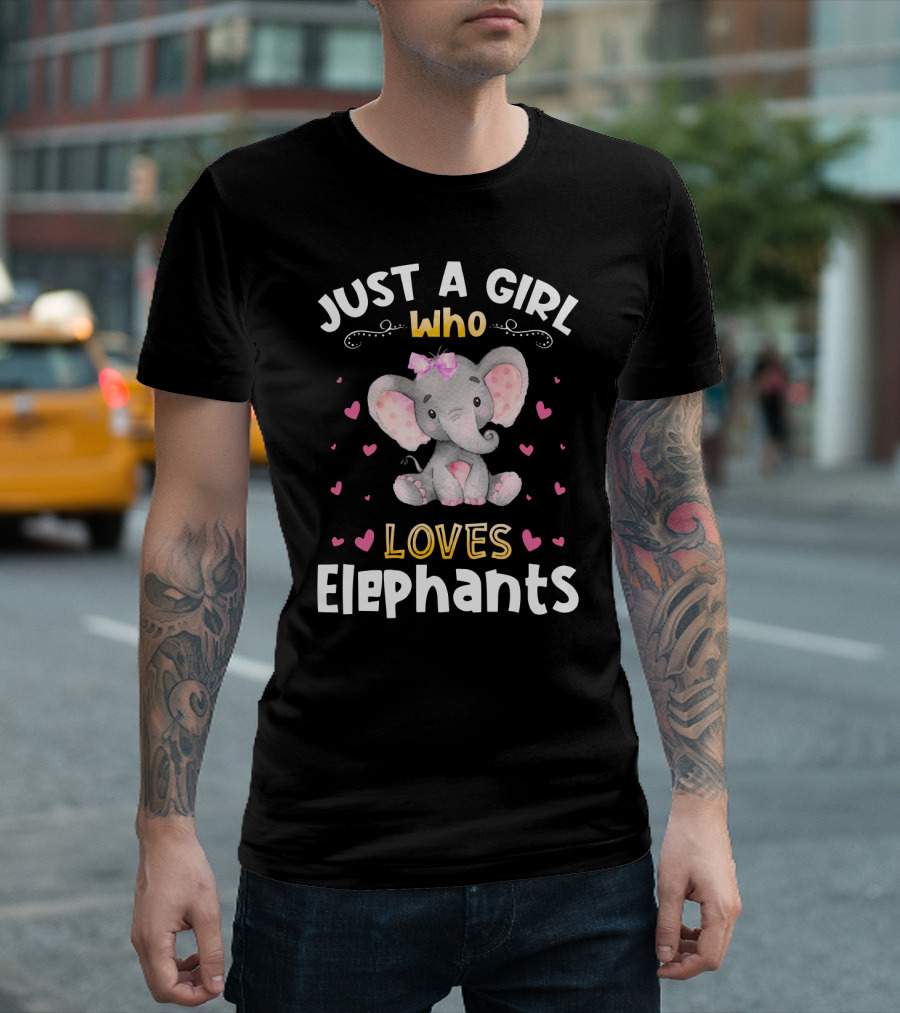 Just a Girl Who Loves Elephants Cute Heart T-Shirt