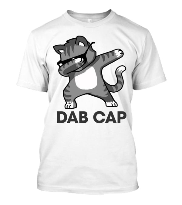 Dab Cap Funny Cat In Sunglasses Dabbing T-Shirt