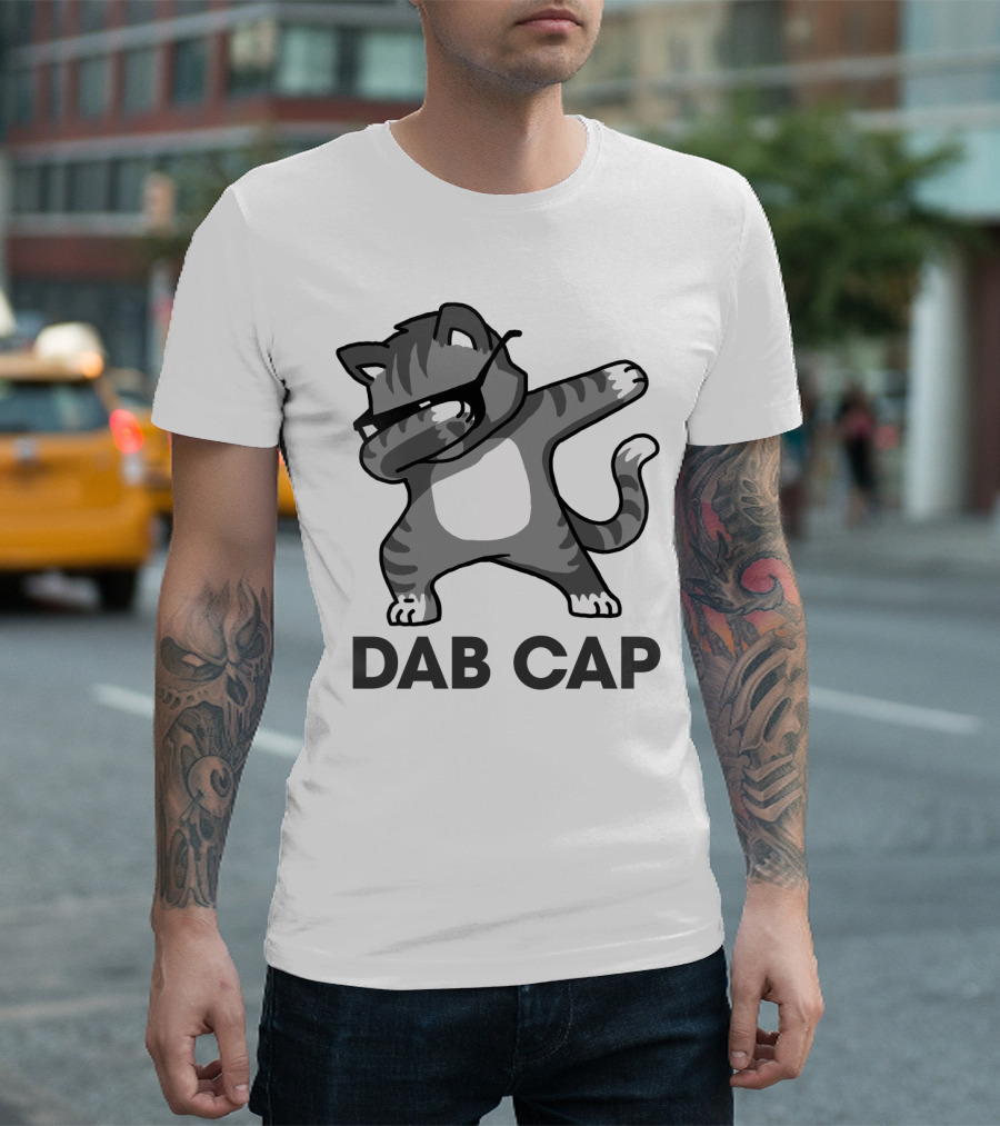 Dab Cap Funny Cat in Sunglasses Dabbing T-Shirt