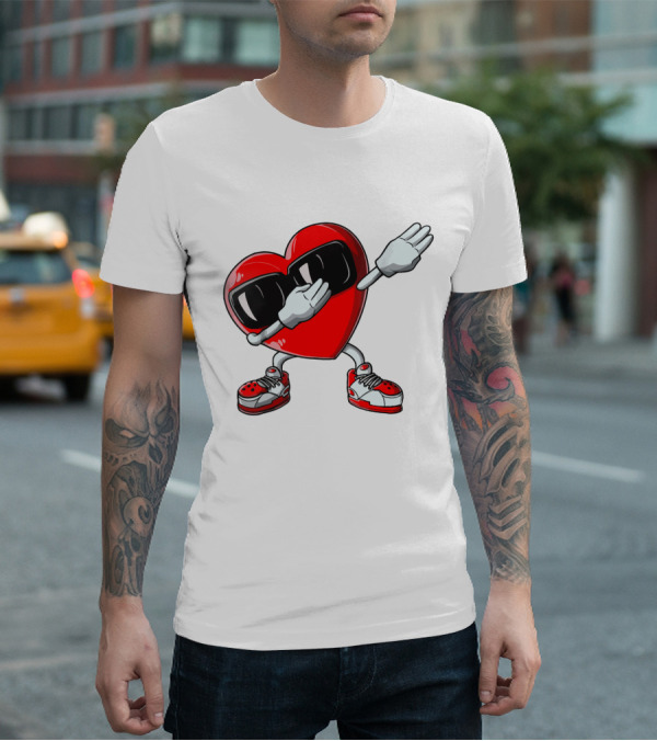 Heart Dabbing With Sunglasses And Sneakers T-Shirt
