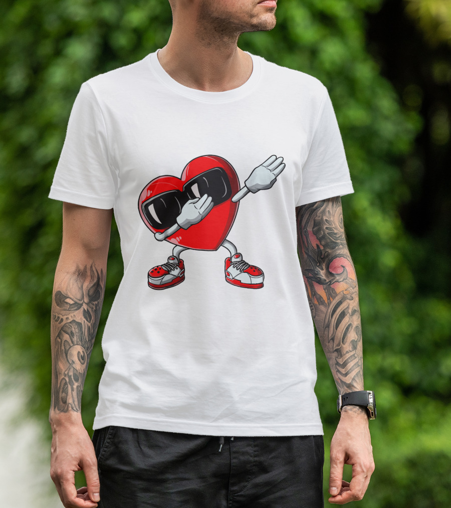 Heart Dabbing With Sunglasses And Sneakers T-Shirt
