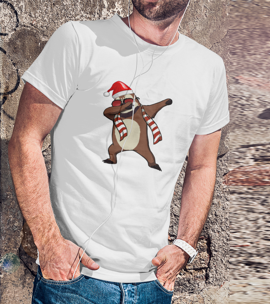 Dabbing Sloths Santa Claus Christmas Dance T-Shirt