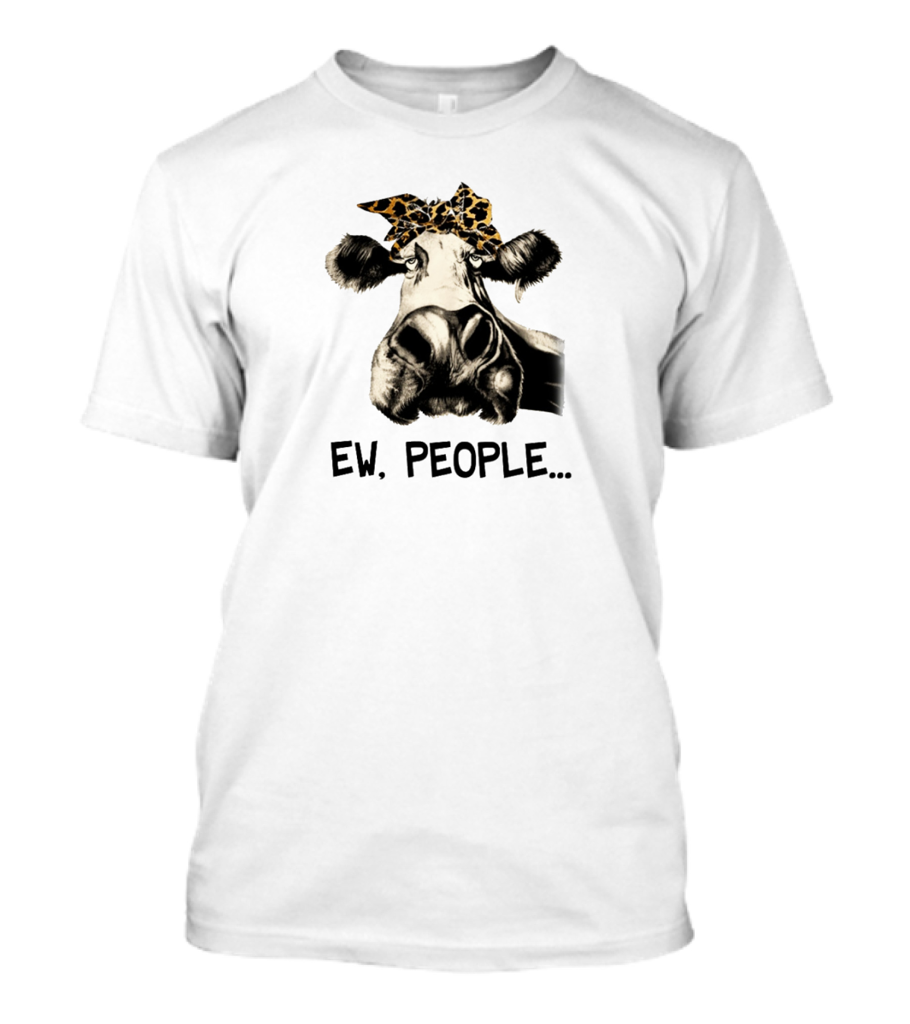Ew People Leopard Print Bandana Cow T-Shirt