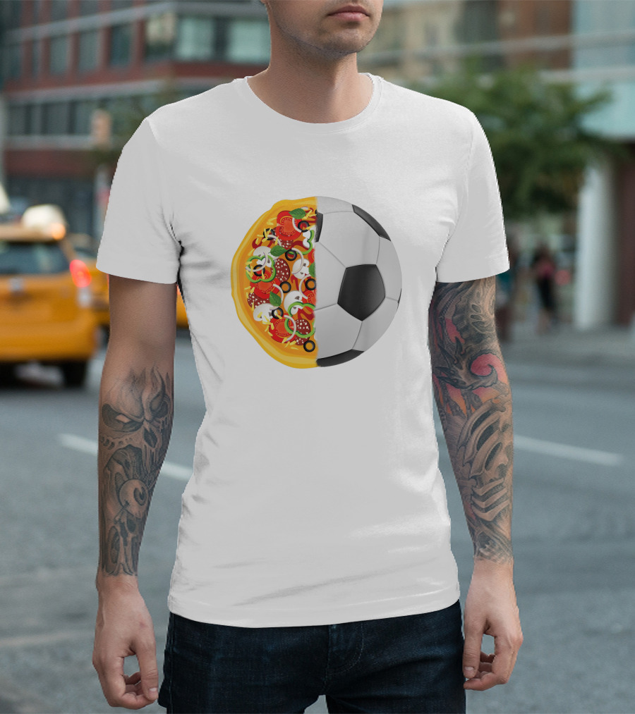 Soccer Ball Half Pizza Toppings Fusion T-Shirt