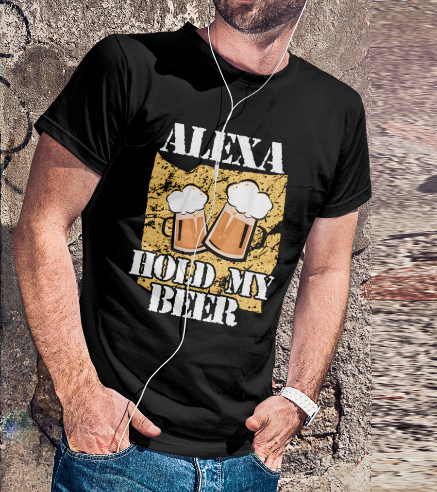 ALEXA HOLD MY BEER Two Beer Mugs Iconic T-Shirt