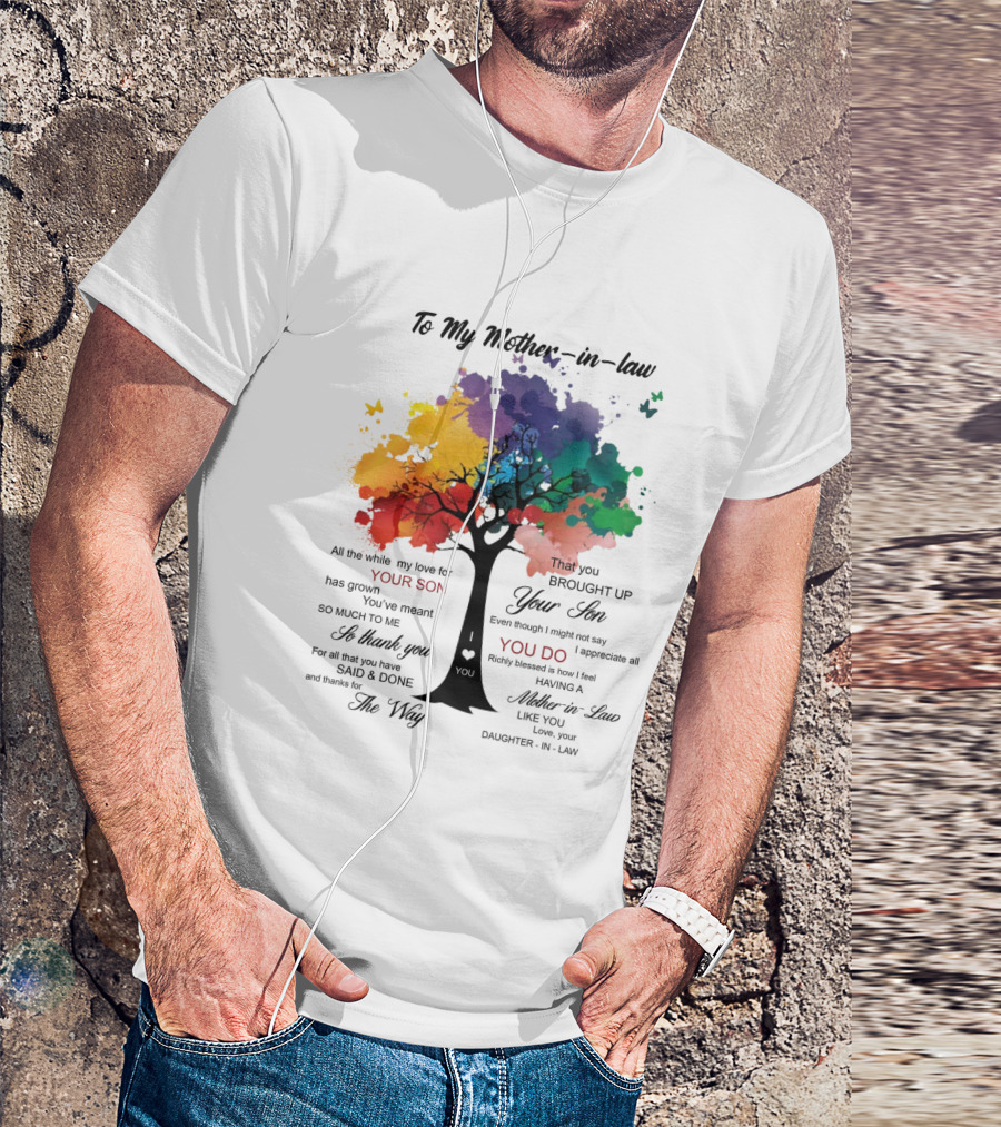 To My Mother-in-Law Mother’s Day Birthday Gift Idea From Daughter-in-Law Richly Blessed Colorful Tree T-Shirt