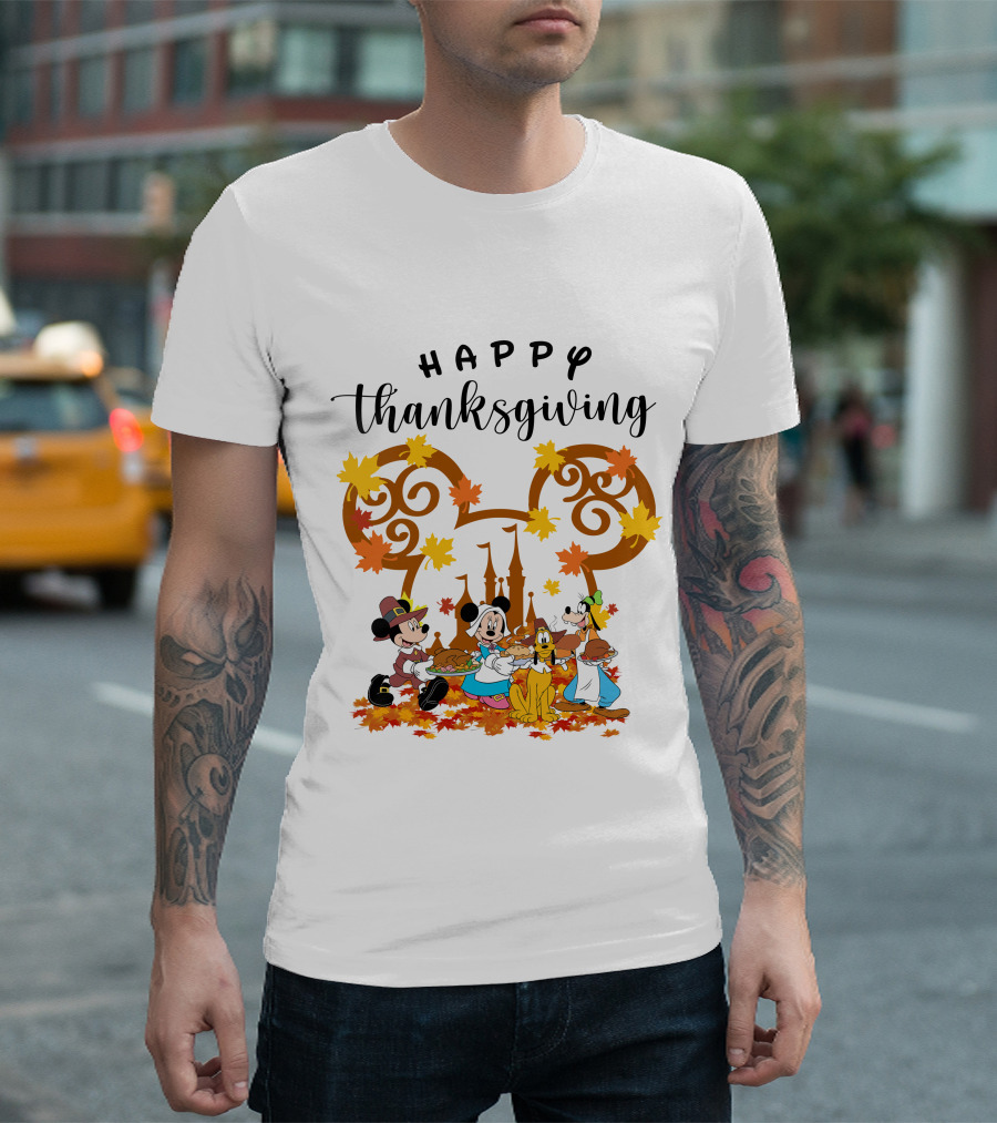 Happy Thanksgiving Disney Characters Festive T-Shirt
