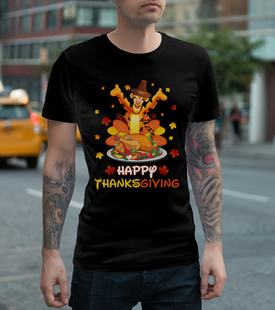 Tigger Happy Thanksgiving Turkey Feast T-Shirt