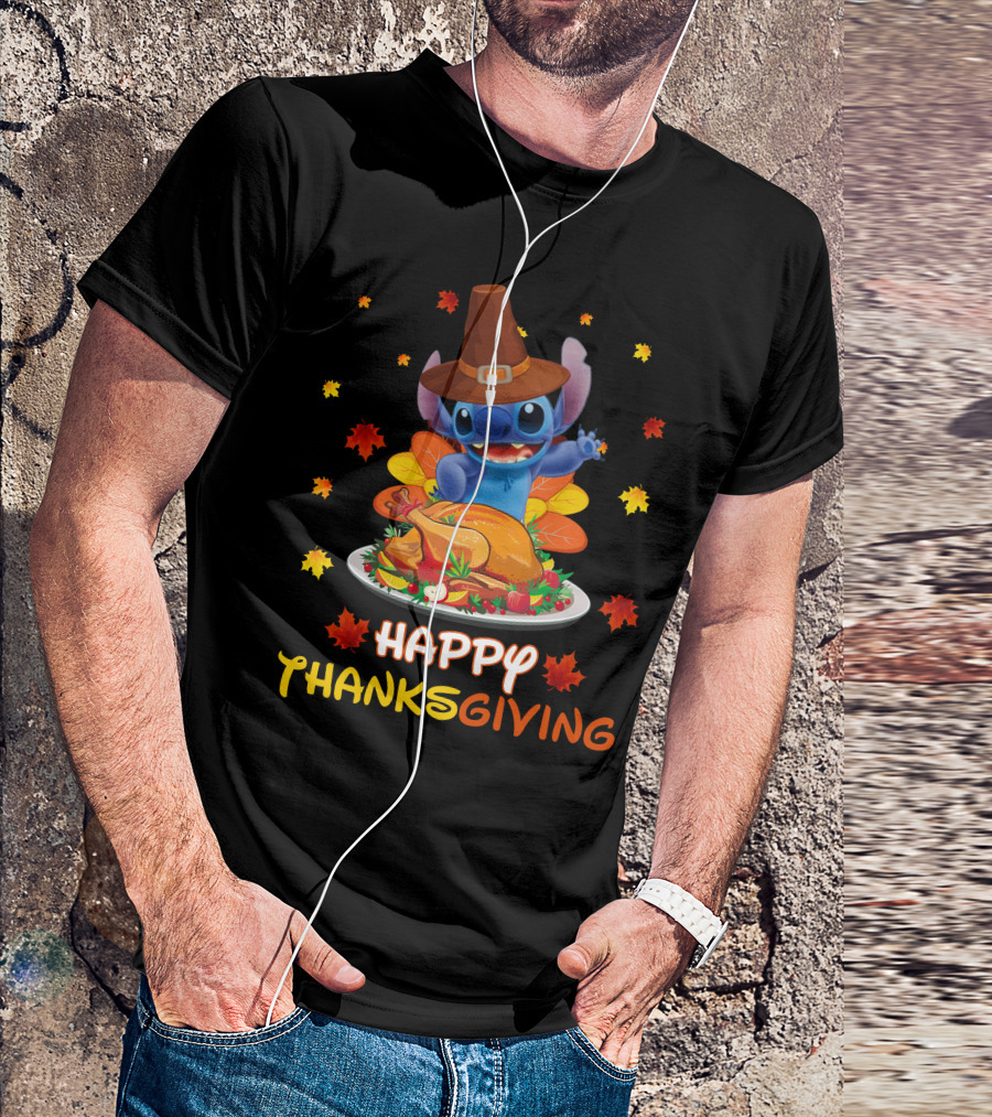 Happy Thanksgiving Stitch Turkey Feast T-Shirt